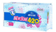 瞬爽安睡420mm特长夜用棉面卫生巾4片PT02085